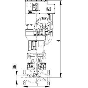 Клапаны запорные проходные с электроприводом сальниковые, фланцевые, DN100мм, 1,0МПа
