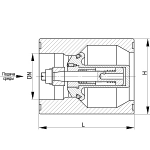 Клапан невозвратный прямоточный, DN50мм, PN6.3 МПа