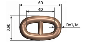 Звено увеличенное арктического исполнения (комплектующие единицы якорных цепей с контрфорсами)