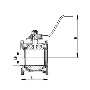 Клапан запорный проходной шаровый фланцевый с ручным управлением, DN80мм, PN1,0МПа
