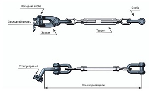 Стопор цепной тип 2 для цепей без контрфорсов для удержания якоря в клюзе